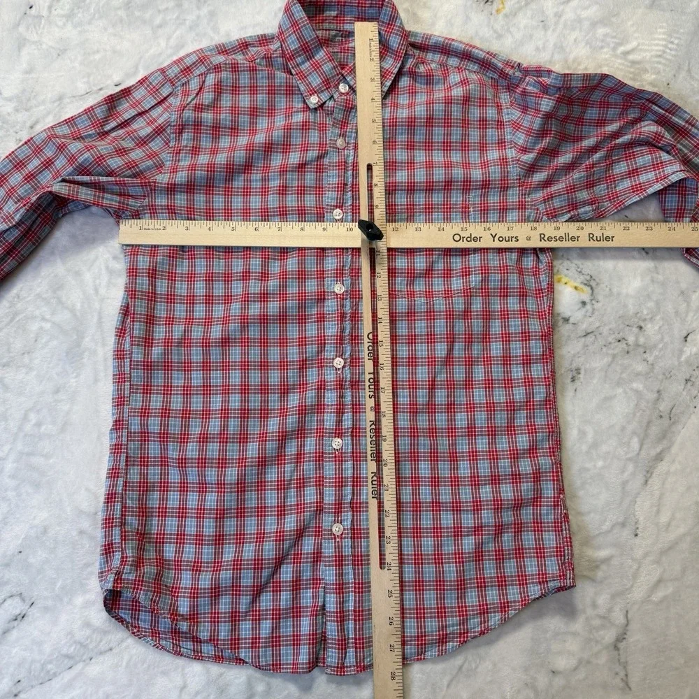 J. Crew Shirt Mens Small Multi Color Plaid Check Slim Fit Tailored‎ Button Down